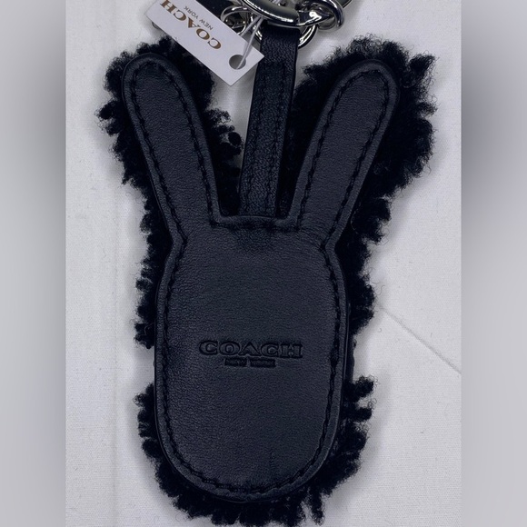 COACH x Baseman Emmanuel Hare Ray Shearling Leather Key Ring / Bag Charm - Picture 4 of 5